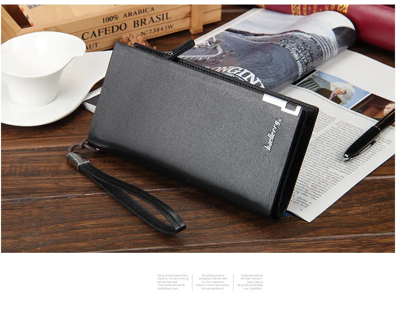 Baellerry Men Long Wallets Large Capacity Zipper Handbag Card Holder Male Purse Coin Pocket Luxury Brand Clutch Wallet For Men