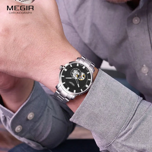 MEGIR Men's Business Mechanical Hand Wind Watches Top Brand Luxury Wristwatch for Man Relogios Masculino Relojes de Hombre 62052