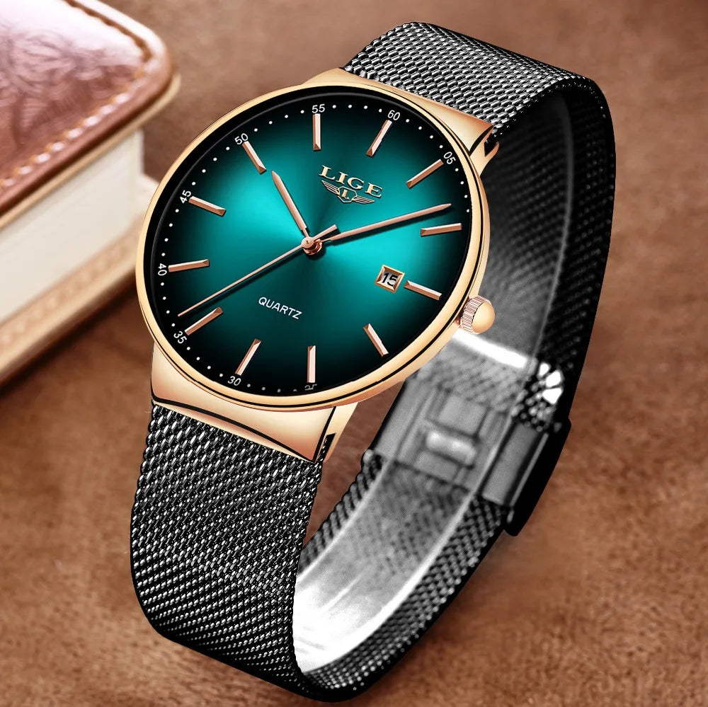 LIGE Sports Date Mens Watches Top Brand Luxury Waterproof Fashion Cool Watch Men Ultra Thin Dial Quartz Watch Relogio Masculino