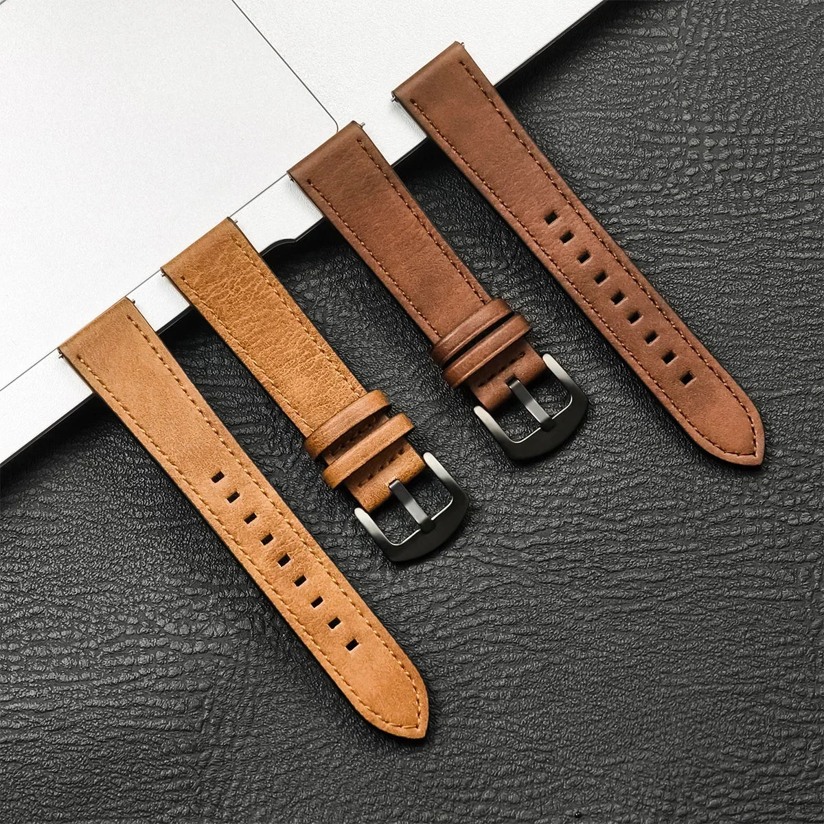 20mm 22mm Leather Strap for Samsung Galaxy Watch 7/6/5/4 40 44mm Gear Band Vintage Bracelet for Xiaomi Redmi Watch 3 Lite/Active