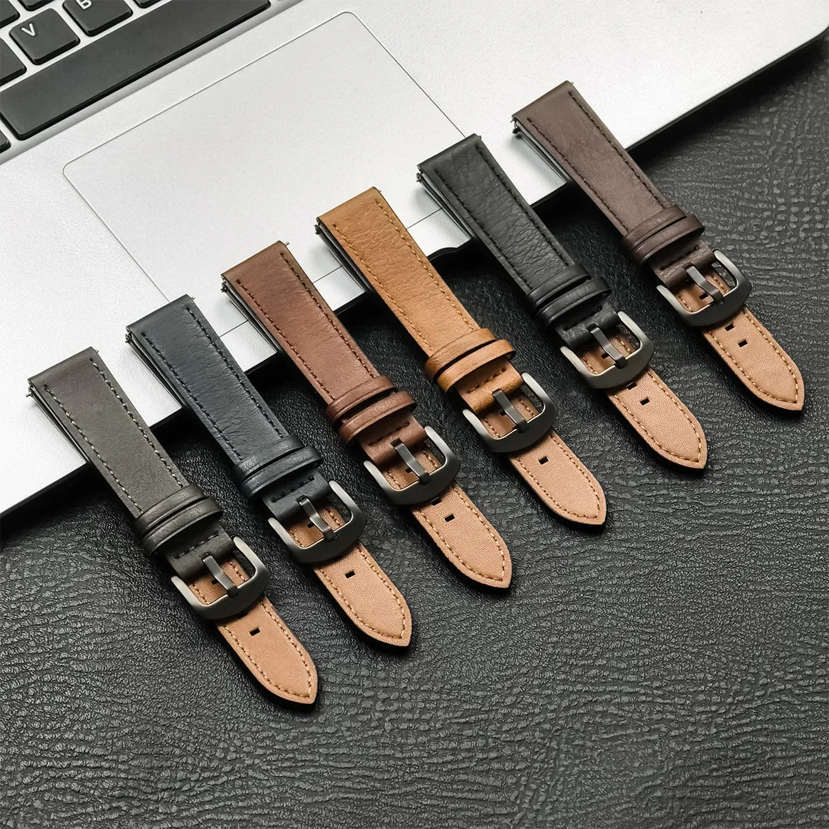 20mm 22mm Leather Strap for Samsung Galaxy Watch 7/6/5/4 40 44mm Gear Band Vintage Bracelet for Xiaomi Redmi Watch 3 Lite/Active