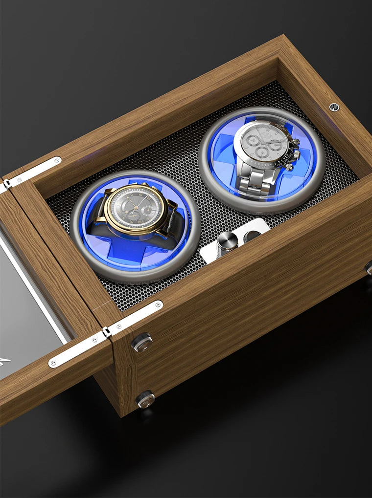 IBBETON Luxury Wood Watch Winder High-End  2 4 6 Slots Automatic Watches Box With Mabuchi Mute Motor Watch Cabinet Clock Storage