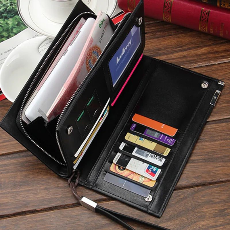 Baellerry Men Long Wallets Large Capacity Zipper Handbag Card Holder Male Purse Coin Pocket Luxury Brand Clutch Wallet For Men