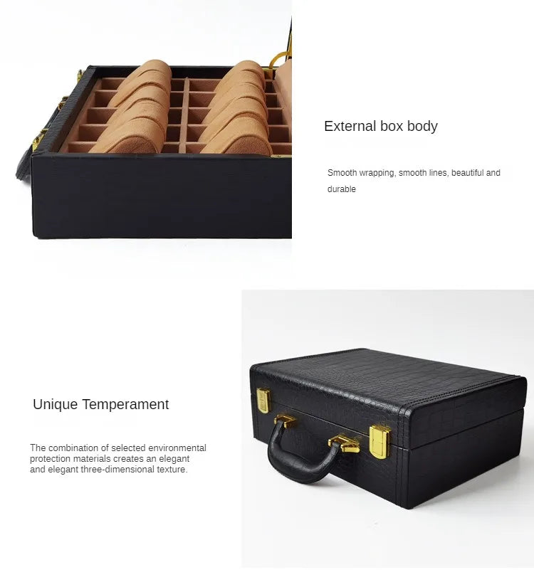 Leather Watch Box Organizer for Men 10 Slots Watch Boxes Storage Case Mechanical Wrist Watches Display Collection Accessories