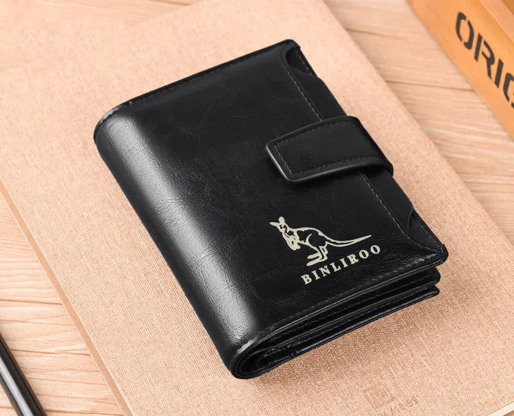 Men's Coin Purse Wallet RFID Blocking Man PU Leather Wallet Zipper Business Card Holder Money Bag Wallet Male