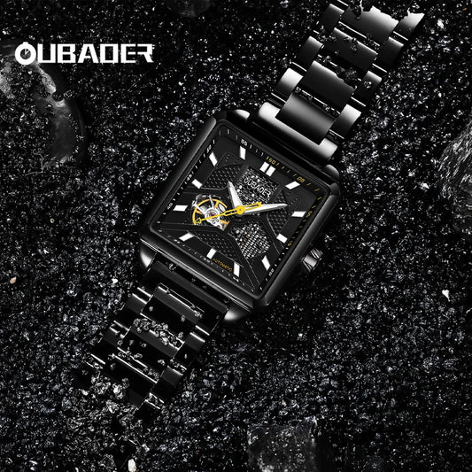 Oubaoer new 2023 casual simple architect series automatic mechanical movement wrist watch men mechanical watch