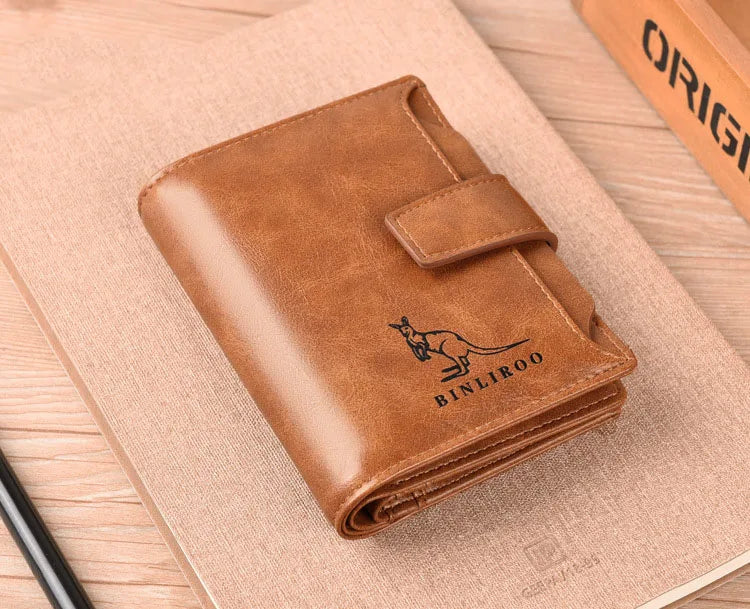 Men's Coin Purse Wallet RFID Blocking Man PU Leather Wallet Zipper Business Card Holder Money Bag Wallet Male