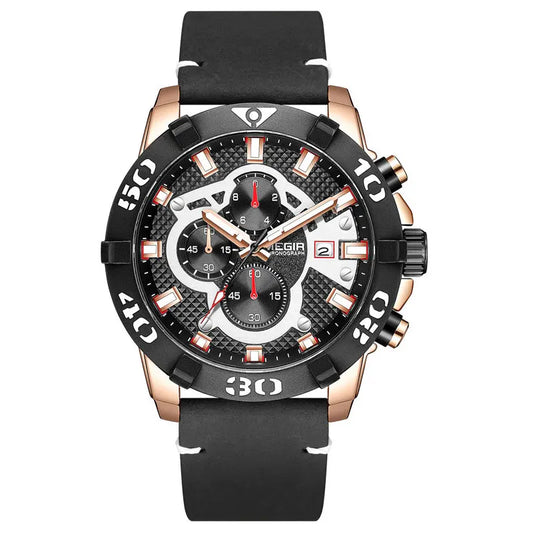 MEGIR Watches Men Fashion Leather Strap Chronograph Quartz Watch for Man Military Sport Waterproof Wristwatch Relogio Часы Reloj